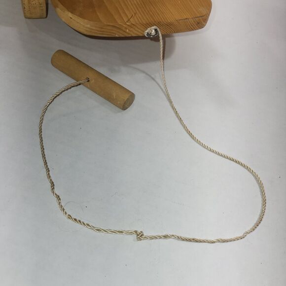 Vintage Wooden Painted Lamb Sheep Pull Toy Wheels Handmade Folk Art 1981 12" - Picture 11 of 16